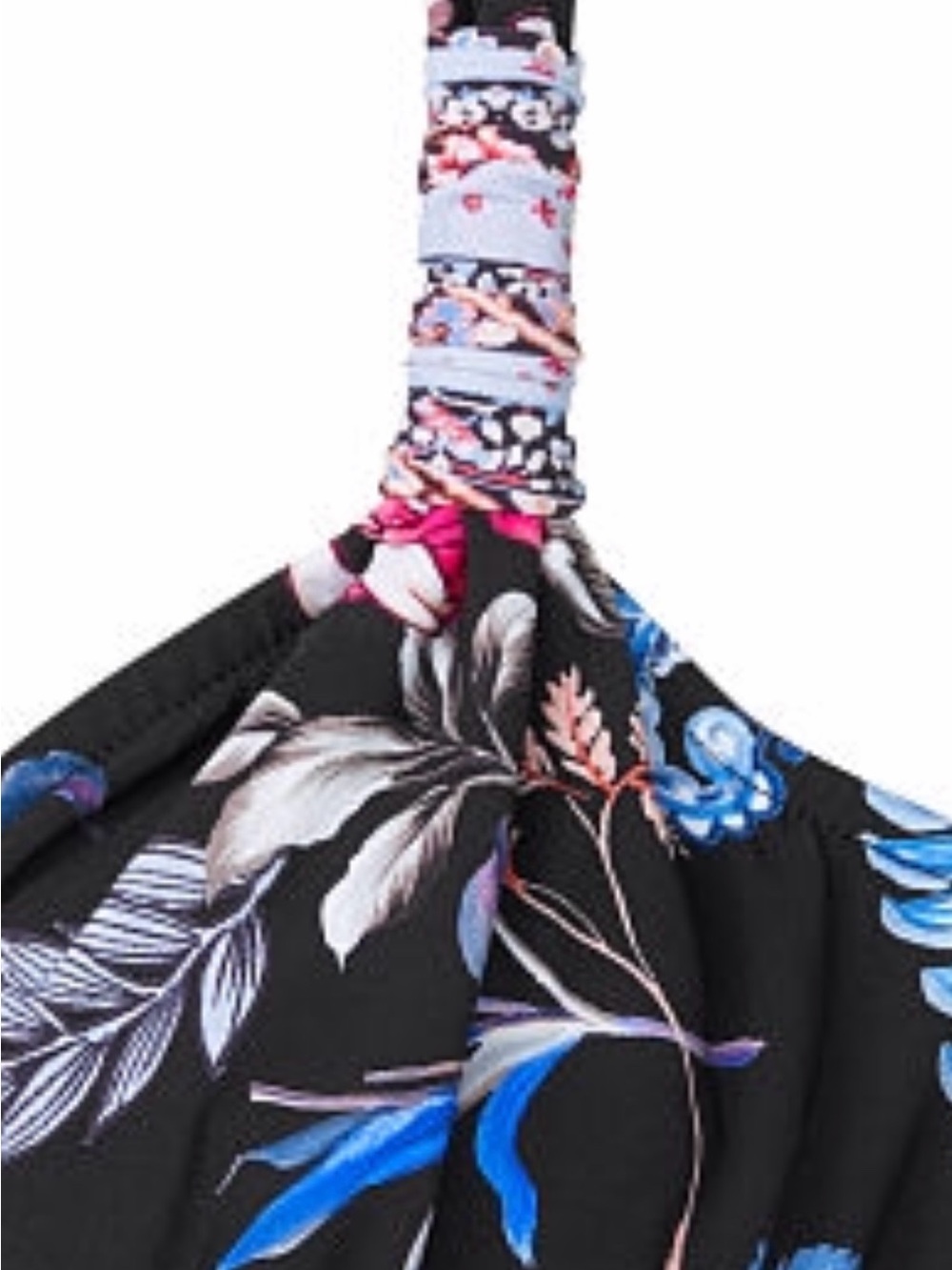 Seafolly Black Floral Underwire Halter Bikini Top - Picture 8 of 9